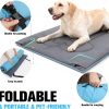 EXPAWLORER Outdoor Dog Bed, Portable Waterproof Reversible Camping Travel Durable Dog Bed, Large Pet Mat Machine Washable Indoor for Medium Large Dogs Puppy Cats Sleeping Outside 26"x43" Blue & Grey