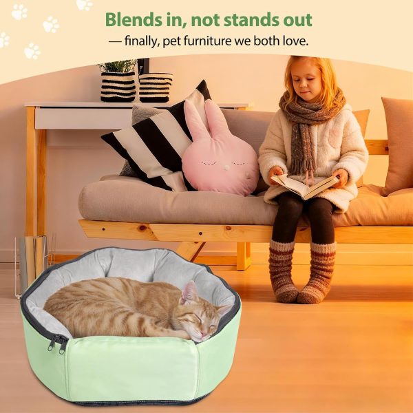 2-in-1 Convertible Pet Sling Carrier & Bed - with Breathable Mesh, Adjustable Strap & Pocket，for Travel, Vet Visit & Home Use, Up to 22lbs (G)