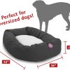 71FN4vC3jcL._AC_SL1500_.jpg Majestic Pet 52 Inch Poly-Cotton Sherpa Calming Dog Bed Washable – Cozy Soft Round Dog Bed with Spine for Head Support - Fluffy Donut Dog Bed 52x35x11 (inch) – Round Pet Bed X- Large - Gray