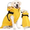 Lukovee Dog Raincoat - Waterproof Rain Jacket with Harness & Removable Hood, Reflective Double Layer Dog Rain Coat Poncho (Y,L)