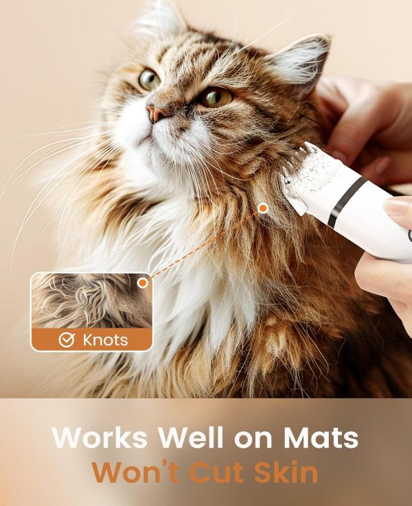 71ISbNwg-L._AC_SL1500_.jpg oneisall Cat Grooming Kit, 3 in 1 Quiet Cat Clippers for Thick Matted Paw Hair Trimmer, Heavy Coat Butt Shaver Cordless Pet Clippers Fur Trimmer for Dogs and Other Small Animals at Home Travel