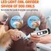 Dog Nail Grinder Electric Powerful 3 Speeds Dog Nail Clippers with Lights Quiet Cat Nail Clipper Painless Care Trimmers Tools for Small Medium Large Dogs and Cats (Black)