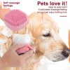 7 Pcs Cat Dog Brush Grooming Kits, Self-Cleaning Slicker Brush, Pet Nail Clipper and File, Flea Comb, Pet Shampoo Bath Brush, Pet Finger Toothbrush, Storage Bag (Pink)