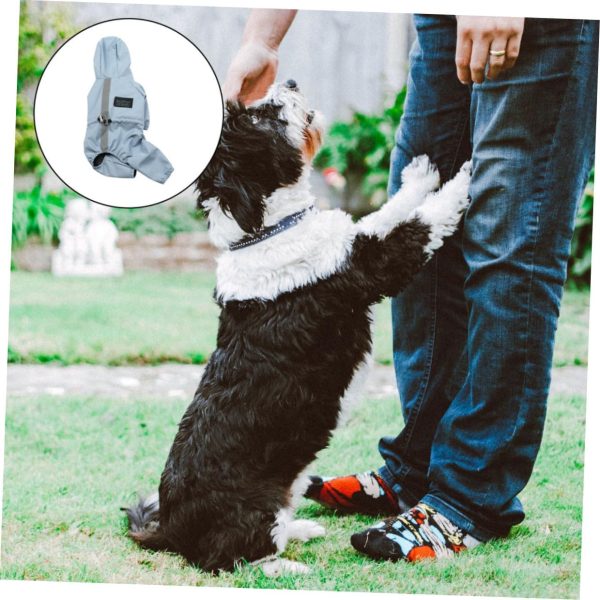 71L4Wr-avBL._AC_SL1239_.jpg Mikikit Waterproof Reflective Breathable Blue Large Dog Poncho Rain Jacket for Dogs and Cats Outdoor Weather Protection