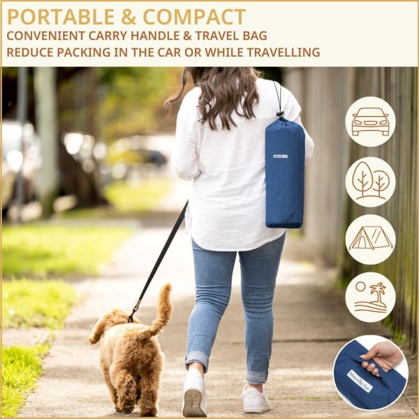 71LGjIkuZBL._AC_SL1080_.jpg Portable Dog Mat - Waterproof & Foldable Pet Bed - Ideal for Indoor, Outdoor, Cafes, Travel, Camping, Grooming & Training - 39"x30" - Includes Carry Bag - Durable, Washable & Lightweight - Blue