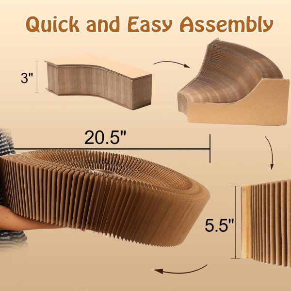 Cat Scratcher Lounge Bed - Collapsible Magic Organ Round Shape Cat Bed 20.5 inches, Scratching Pet Bed Hold Weight up to 25lb for Indoor Small Big Cats