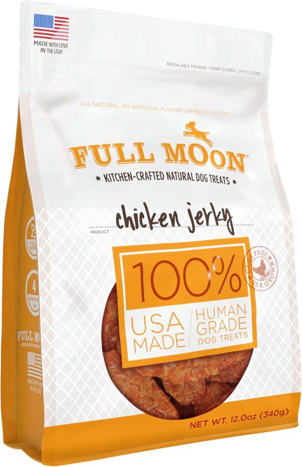 71PR2eTrlZL._AC_SL1500_.jpg Full Moon Chicken Jerky Healthy All Natural Dog Treats Human Grade Made in USA Grain Free 12 oz