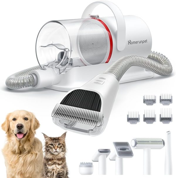 71Q3UsI0UNL._AC_SL1194_.jpg HomeRunPet Ultra Quiet Dog Grooming Vacuum, 12000Pa Suction, 6-in-1 Pet Clipper Kit for Dogs & Cats, Low Noise, Pet Friendly