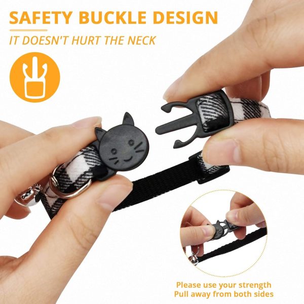 71QAp5cRD4L._AC_SL1500_.jpg MJIYA Cat Collar with Bell, Breakaway Grid Collar with Plastic Buckle, Light Adjustable, Nylon, Kitty Collars