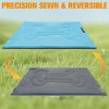 EXPAWLORER Outdoor Dog Bed, Portable Waterproof Reversible Camping Travel Durable Dog Bed, Large Pet Mat Machine Washable Indoor for Medium Large Dogs Puppy Cats Sleeping Outside 26"x43" Blue & Grey