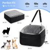 Car Dog Bed - Memory Foam Puppy Car Booster Seat with Safety Leash, Washable, Medium/Small Dogs