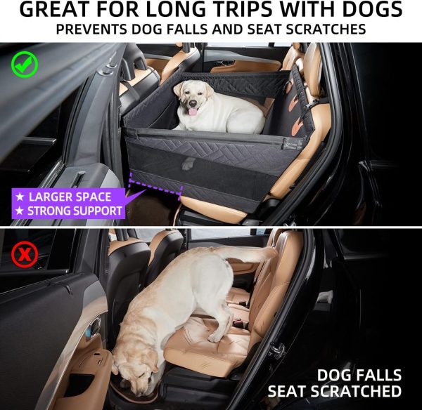 71WDBUfzW2L._AC_SL1300_.jpg Large Dog Car Seat,Back Seat Extender for Dogs,Waterproof Medium Dog Seat Cover for Backseat, Pet Bed for Car Hammock(Black-L)