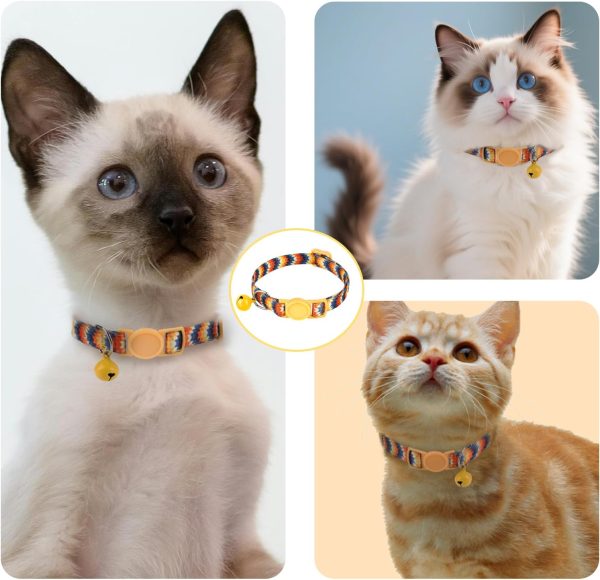 71XWqF9SouL._AC_SL1500_.jpg ZUFECY Colorful Gradient Breakaway Cat Collar - Adjustable 5.9-11.8in with Safety Bell & Reflective Strips