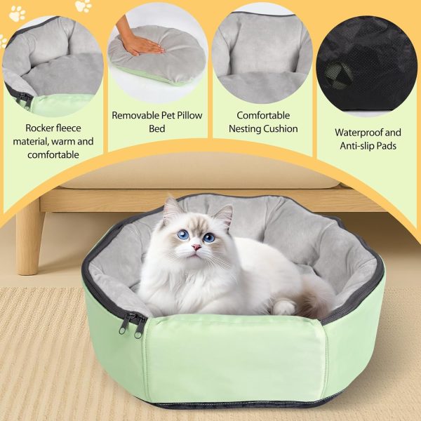 2-in-1 Convertible Pet Sling Carrier & Bed - with Breathable Mesh, Adjustable Strap & Pocket，for Travel, Vet Visit & Home Use, Up to 22lbs (G)