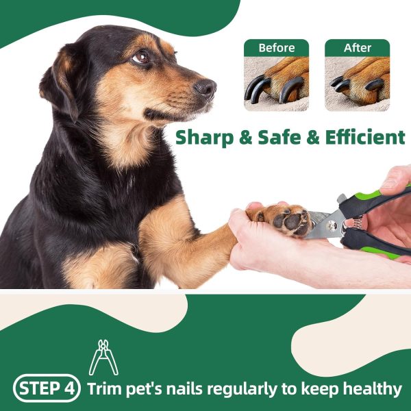 71Z00Tg6kjL._SL1500_.jpg Pet Grooming Kit - 7 PCS Green Deshedding Brush Set with Undercoat Rake, Slicker Brush, Bath Brush & Nail Clipper for Short & Long-Haired Dogs and Cats