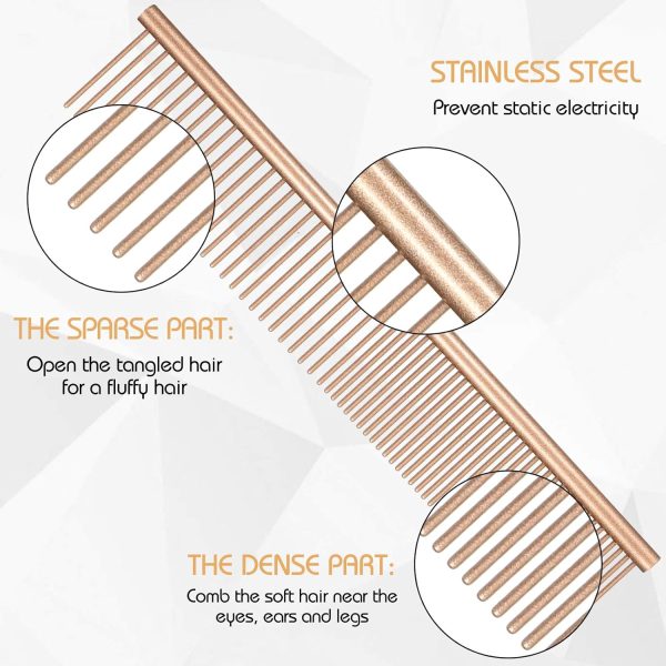 71ZiDb0rsGL._AC_SL1500_.jpg 3 Pcs Stainless Steel Grooming Combs for Matted and Tangled Long Hair - Pet Guide Clippers for Dog and Cat