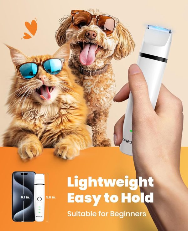 71a0wB8sSsL._AC_SL1500_.jpg oneisall Cat Grooming Kit, 3 in 1 Quiet Cat Clippers for Thick Matted Paw Hair Trimmer, Heavy Coat Butt Shaver Cordless Pet Clippers Fur Trimmer for Dogs and Other Small Animals at Home Travel