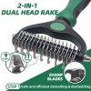 71bV-7eKn7L._SL1500_.jpg Pet Grooming Kit - 7 PCS Green Deshedding Brush Set with Undercoat Rake, Slicker Brush, Bath Brush & Nail Clipper for Short & Long-Haired Dogs and Cats
