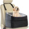 Car Dog Bed - Memory Foam Puppy Car Booster Seat with Safety Leash, Washable, Medium/Small Dogs