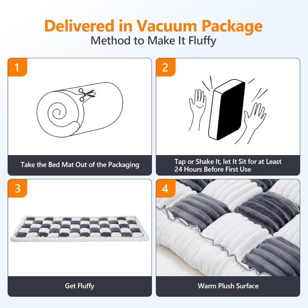 71c17111W8L._AC_SL1500_.jpg Back Seat Pet Bed Mat, Dog Car Bed for Large Dogs, Deluxe Plush Travel Beds with Anti-Slip Bottom, Custom Fit for Backseat Extenders and Seat Covers (Gray+White)