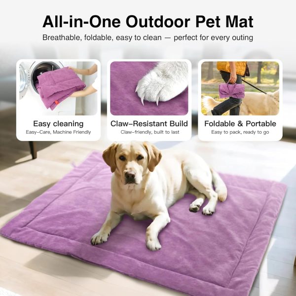 Portable Foldable Dog Bed for Small to Medium Dogs & Cats Under 77lbs, Lightweight Pet Sleeping Mat for Indoor Outdoor Use, Travel Camping Picnic Pet Mat, Sofa Cover (Rose Pink, 39.3 x 27.6 in)
