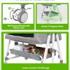 Bedside Dog Bed Co Sleeper- 6-Level Adjustable Elevated Dog Bassinet for Small Medium Dogs & Cats, Pet Bed Attachment to Human Bed, Lockable Wheels, 2 Removable & Washable Cushions