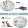 Calming Cat Beds, Fluffy Plush Round Cat Cave Washable, Cozy Warming Anti-Slip Small Dog Bed for Puppy and Kitten, Soft Anti Anxiety Pet Nest (20×20 inch, Grey)