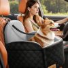 Dog Car Seat for Small/Medium Dogs, Elevated Dog Booster Seat Memory Foam Puppy Car Seat with Washable Cover, Travel Safety Pet Seat for Car with Storage Pockets Up to 35 lbs (Black/Grey)