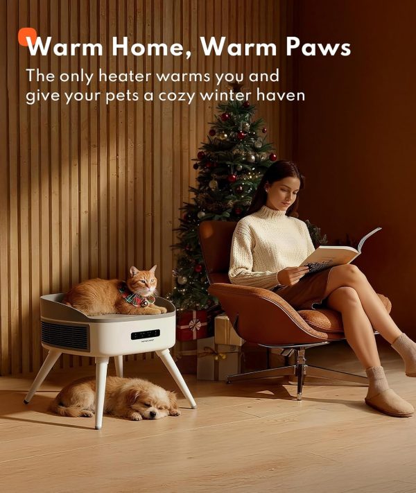 71iv-UnUd1L._AC_SL1500_.jpg HomeRunPet Pet-Safe Space Heater with Heated Cat Bed - 2-in-1 Ceramic Heater for Room & Pets, 1300W Fast Heat, Energy Saving