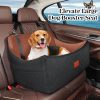 71iy-Dvs8RL._AC_SL1500_.jpg Dog Car Seat for Medium & Large Dogs Up to 55lbs, Memory Foam Cushion, Washable Cover, Safety Straps & Non-Slip Bottom(Black/Brown,Large)