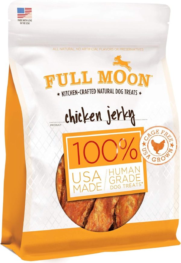 71kP7Sl-YeL._AC_SL1500_.jpg Full Moon Chicken Jerky Healthy All Natural Dog Treats Human Grade Made in USA Grain Free 12 oz