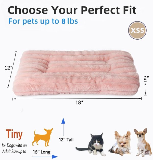 71mgMmLx0hL._AC_SL1500_.jpg Extra Small Dog Crate Pad 18 x 12 Dog Beds for Tiny Dogs Deluxe Corduroy Fleece Fluffy Comfy Kennel Pad Washable Cute Flat Cat Bed Mat Pink Pet Sleeping Cushion for Mini Small Puppy Breeds XS