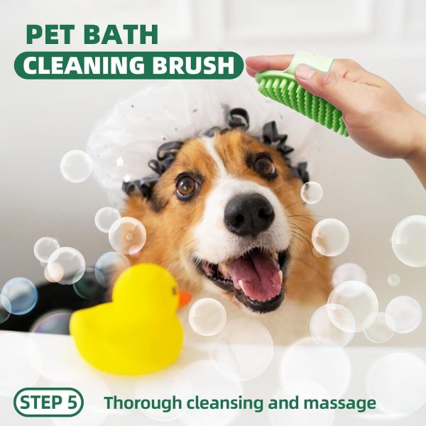 71o2sKNlK8L._SL1500_.jpg Pet Grooming Kit - 7 PCS Green Deshedding Brush Set with Undercoat Rake, Slicker Brush, Bath Brush & Nail Clipper for Short & Long-Haired Dogs and Cats