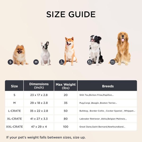 Bedsure XL Dog Bed for Crate - Large Orthopedic Pet Beds with Removable Machine Washable Cover, NOT Waterproof Egg Crate Foam Puppy Mat, Suitable for Pet Up to 80 lbs, 41"x27"x3.3", Not for Chewers