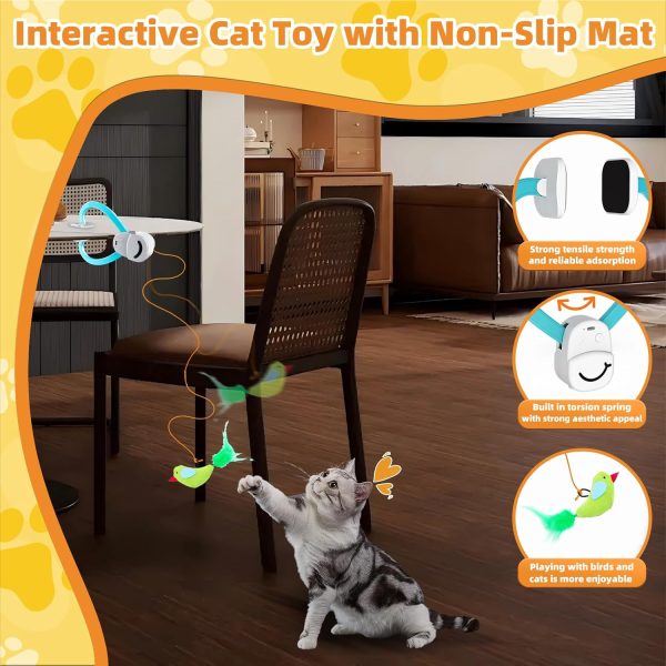 71qqPKs25gL._AC_SL1500_.jpg Interactive Cat Toys for Indoor Cats Automatic Electric Flying Bird Feather Mouse Toy - Best Kitten & Adult Cat Enrichment Mouse cat Toy Hanging Electric Kitty Toys for Bored Cats