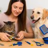 Deluxe 16-Piece Pet Grooming Kit with Carry Bag -Kit for Dogs & Cats – Quiet Clippers, Nail Grinder & Brushes