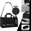 Cat Carrying Case - Pet Carrier Airline Approved, Protable and Breathable Pet Travel Carrier Removable Fleece Pad, Collapsible Cat Carrier Dog Carrier for Medium Cats Small Cats Dogs(Medium, Black)