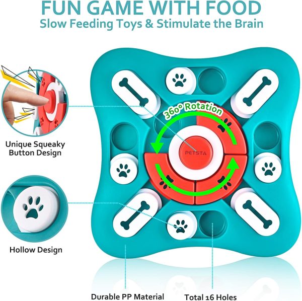 71sRKe7ZIrL._AC_SL1500_.jpg PETSTA Dog Puzzle Toys, Treat Dispensing Dog Enrichment Toys for IQ Training and Brain Stimulation, Interactive Mentally Stimulating Toys as Gifts for Puppies, Cats, Dogs