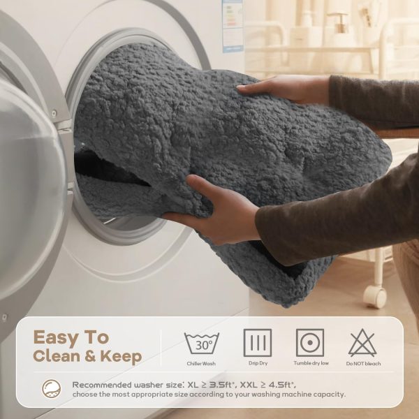 Mora Pets Dog Bed Comfy Dog Crate Beds Plush Pet Sleeping Mat Washable Pets Mattress Anti-Slip Crate Mat Soft Kennel Pad for Large, Medium, Small Dogs Cats Breeds, 35" x 23", Grey
