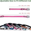 71uQ43wa5GL._AC_SL1500_.jpg Cat Collar with Bells Reflective Cat Collars Breakaway with Oxford Cloth Soft Padding Adjustable Kitten Collar with QR Code(Hotpink)