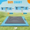 EXPAWLORER Outdoor Dog Bed, Portable Waterproof Reversible Camping Travel Durable Dog Bed, Large Pet Mat Machine Washable Indoor for Medium Large Dogs Puppy Cats Sleeping Outside 26"x43" Blue & Grey