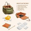 71x61JdbDCL._AC_SL1500_.jpg FUNNYFUZZY Dog Car Seat for Medium Sized Dogs, Waterproof 3 in 1 Soft Leather Dog Car Bed for Travel and Home,Portable and Safety,Fits Pets Up to 35 lbs(Green)