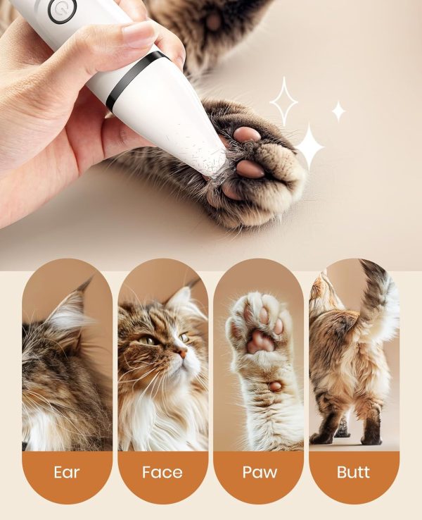 71xFj1AwmyL._AC_SL1500_.jpg oneisall Cat Grooming Kit, 3 in 1 Quiet Cat Clippers for Thick Matted Paw Hair Trimmer, Heavy Coat Butt Shaver Cordless Pet Clippers Fur Trimmer for Dogs and Other Small Animals at Home Travel