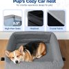 71z114Wio6L._AC_SL1500_.jpg Dog Car Seat for Small Medium Dogs, Travel Pet Car Bed with Removable Waterproof Cover, Memory Foam Dog Booster Seats Up to 35 lbs, Safety Belt and Storage Pocket(Gray)