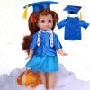71z2J183LZL._AC_SL1500_.jpg Small Dog Graduation Cap and Gown 2026 with Stole Washable Shirt and Hat Pet Graduation Gown Costume Outfit for Tiny Dog Little Cat Doll Clothes Holiday Halloween Costume Accessory(Blue)