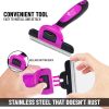 71zzLmnTvuL._SL1500_.jpg Deshedding and Grooming Tool - Stainless Steel Knot Detangler Comb for Dogs & Cats, Reduces Shedding by 95% (Pink)