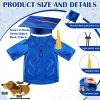 81RwGozqgL._AC_SL1500_.jpg Small Dog Graduation Cap and Gown 2026 with Stole Washable Shirt and Hat Pet Graduation Gown Costume Outfit for Tiny Dog Little Cat Doll Clothes Holiday Halloween Costume Accessory(Blue)