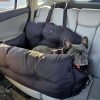 JACKO & CO Premium Medium Dog Car Seat – Safe & Cozy Travel Bed for Small & Med Dogs, Puppies, Pets under 40lbs, Clip-On Leash, Side Pockets, Water-Resistant, Machine Washable (Black Medium (25-40lbs)