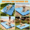 EXPAWLORER Outdoor Dog Bed, Portable Waterproof Reversible Camping Travel Durable Dog Bed, Large Pet Mat Machine Washable Indoor for Medium Large Dogs Puppy Cats Sleeping Outside 26"x43" Blue & Grey
