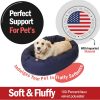 Majestic Pet 40 Inch Bagel Calming Dog Bed Washable – Cozy Soft Round Dog Bed with Spine Support for Dogs to Rest their Head - Fluffy Donut Dog Bed 40x29x9 (Inch) - Round Pet Bed Large – Blue